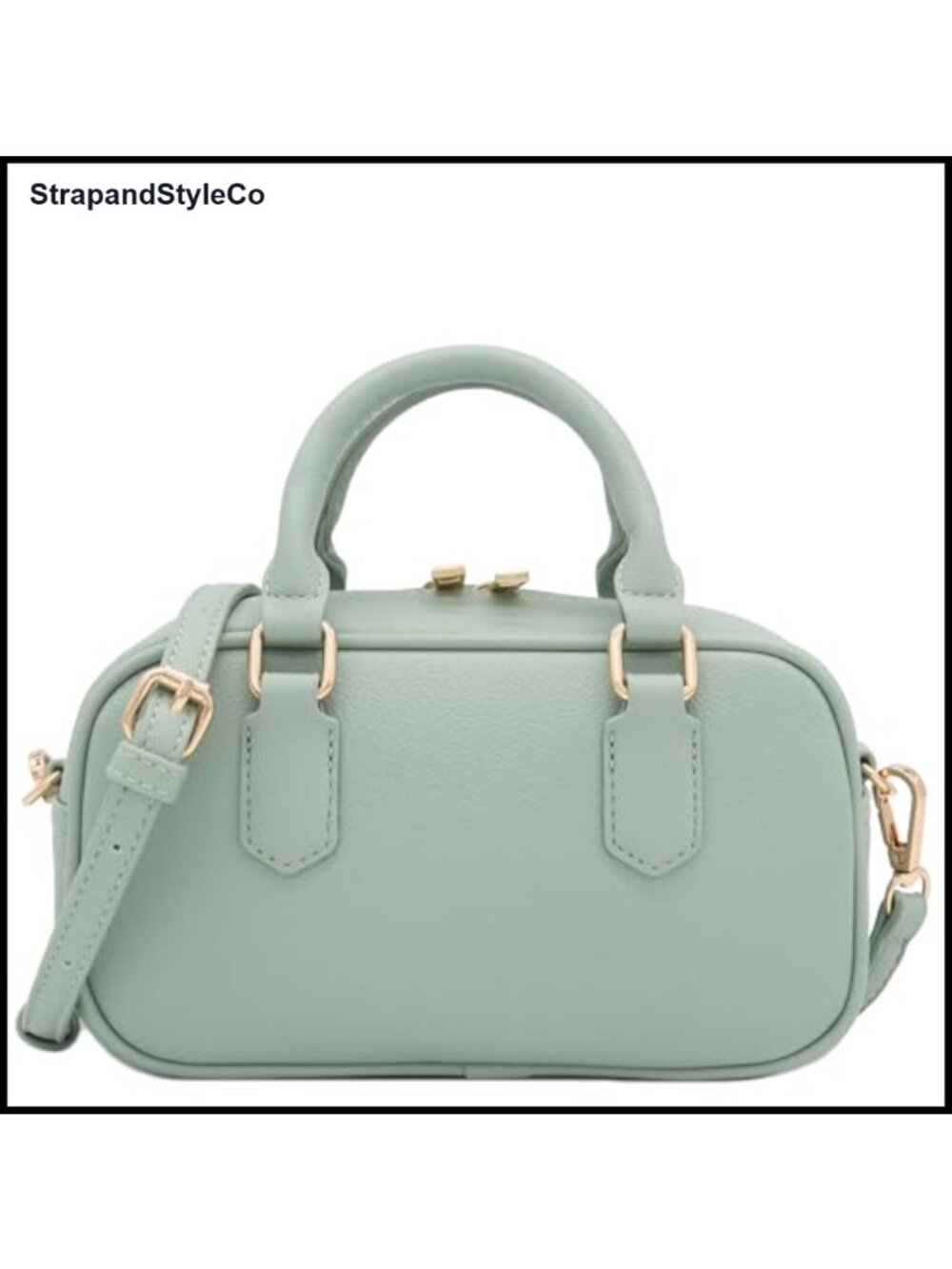 Faux Leather Mini Satchel Crossbody Bag Top Handle Purse